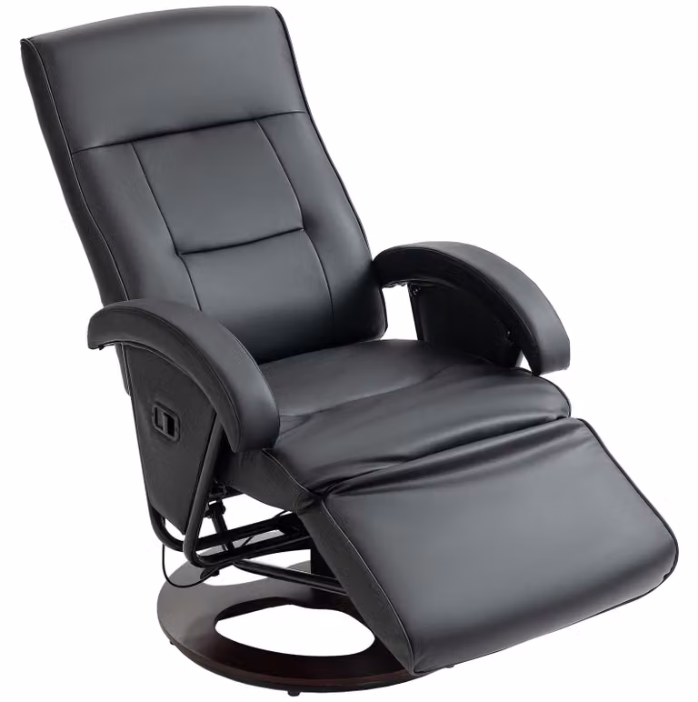 HOMCOM Poltrona relax girevole con funzione reclinabile e schienale regolabile