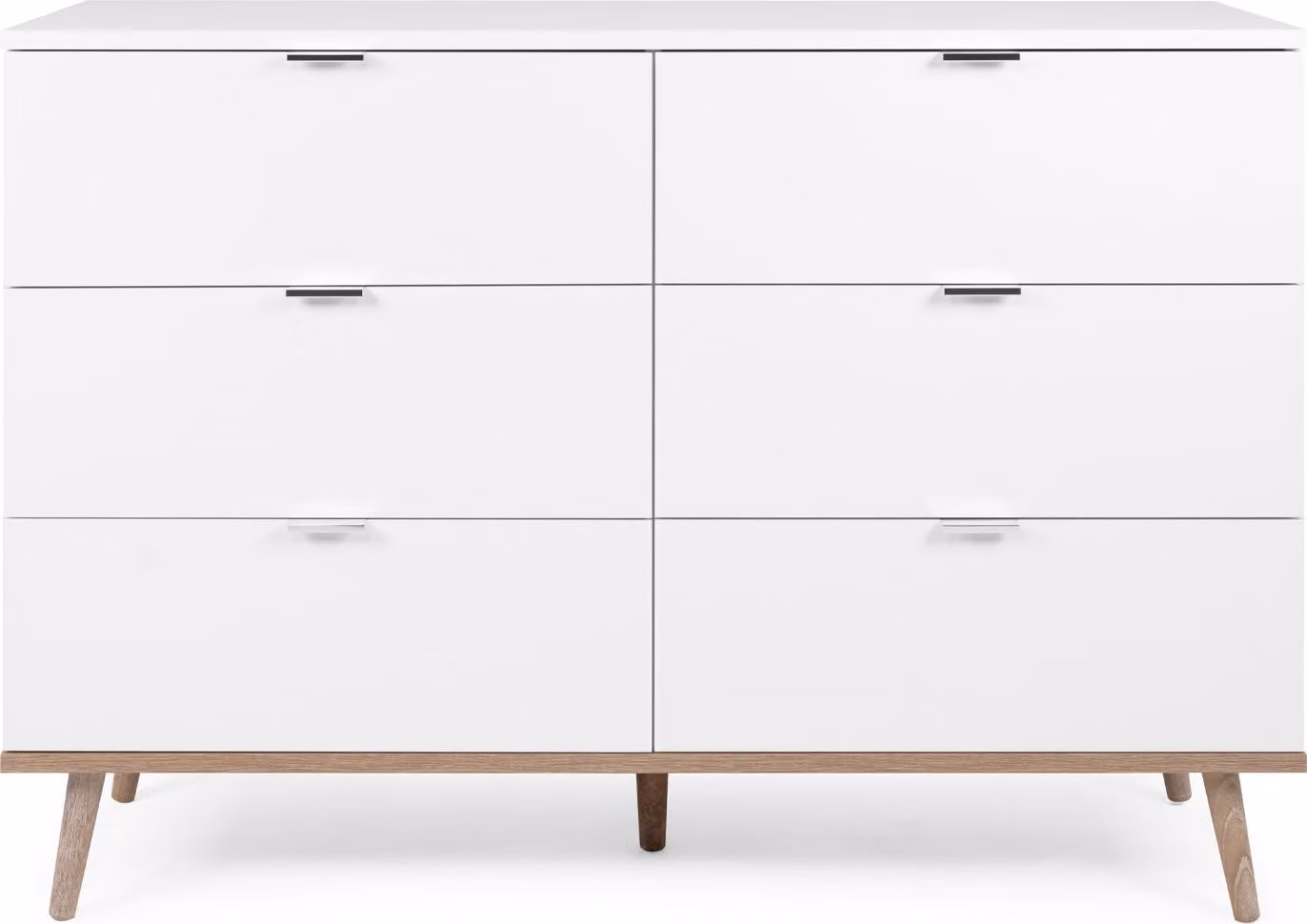 Homestyle4u cassettiera credenza mobile alto con 6 cassetti legno bianco