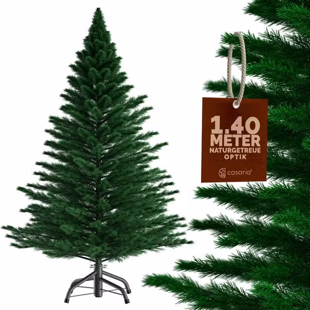 Albero di Natale ad uso tavolo Casaria, abete artificiale verde, Altezza: 140 cm