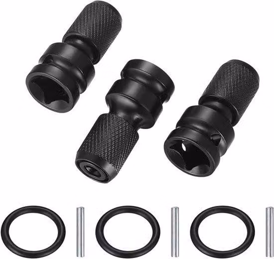 Set di 3 adattatori per avvitatori, con attacco quadrato da 1/2" a esagono da 1/4", adatti per utensili ad impatto e portainserti
