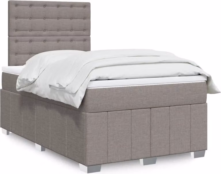 Maison Exclusive - Letto boxspring con materasso Taupe 120x200 cm Tessuto