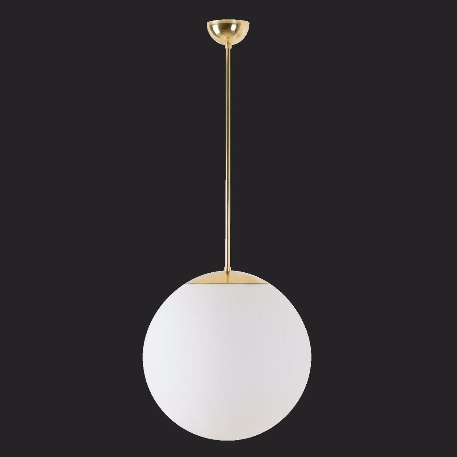 OSMONT ADR68313 ADRIA P3 apparecchio a sospensione in vetro ottone lucido / bianco IP40 3000 K 27W LED combinazione di emergenza 1 h