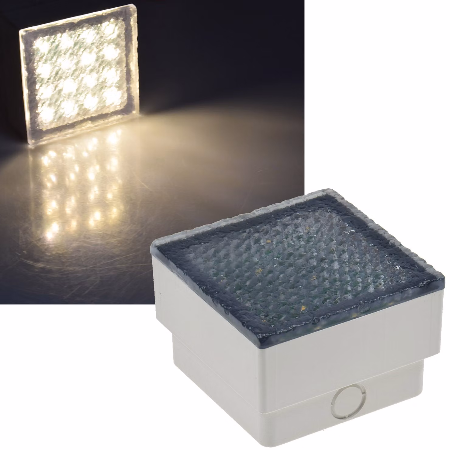 ChiliTec LED per pavimentazione BRIKX 10 bianco caldo 10x10x7cm, 80lm, IP67, 230V