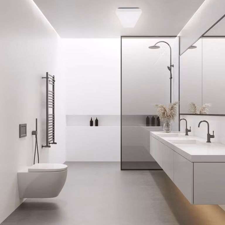 MEGAMAN Plafoniera soffitto Bruno, Bianco / Opale, Bagno, Plastica, Moderno, Plafoniera