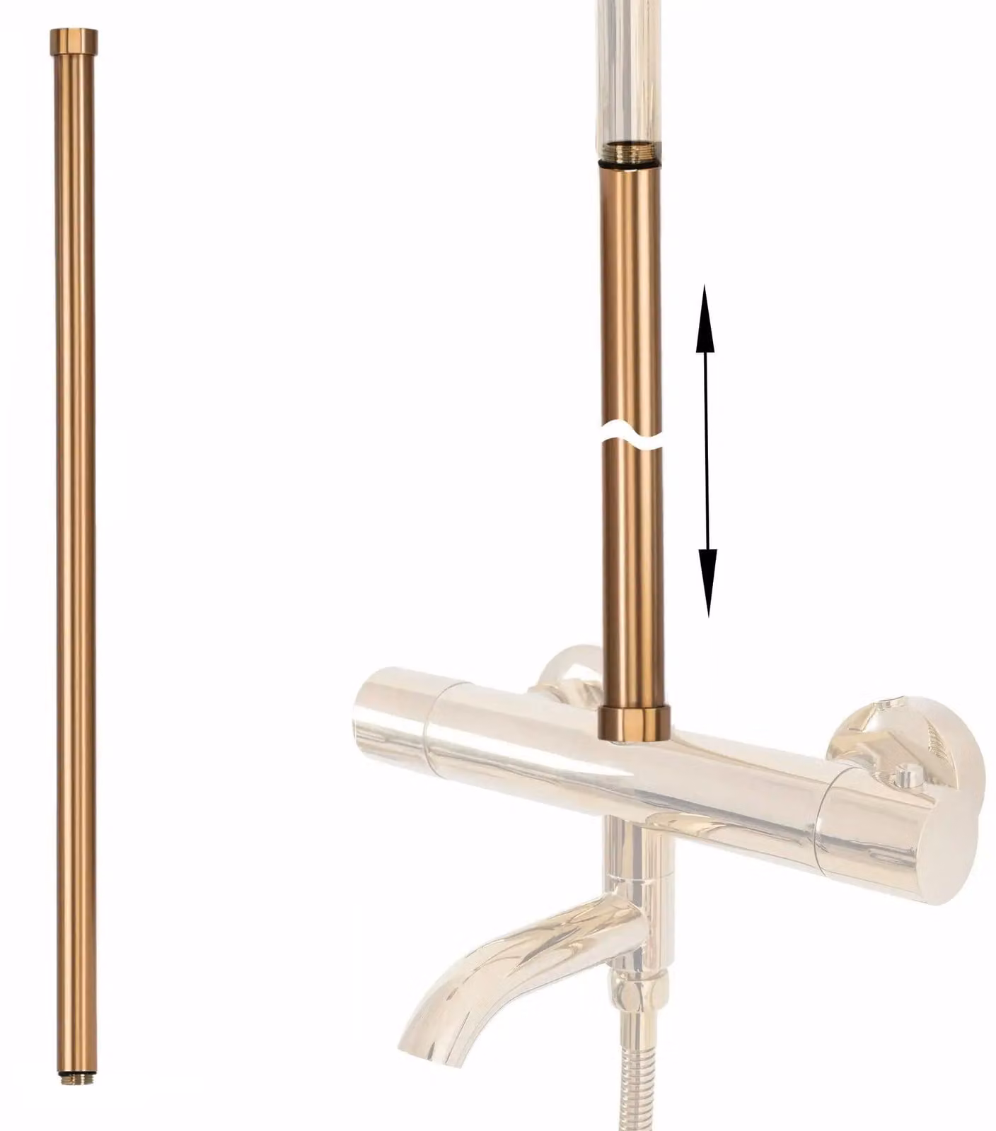 Prolunga Per Set Vasca/Doccia Rea 60Cm Rame Spazzolato