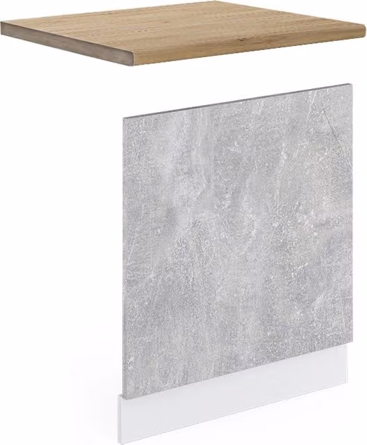 Pannello frontale R-Line Vicco in plastica color calcestruzzo e bianco, Larghezza: 60 cm