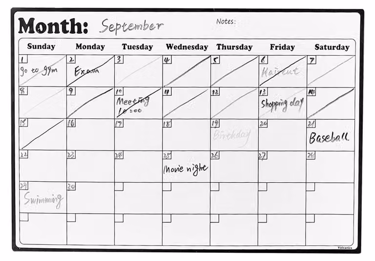 Calendario magnetico mensile - Lavabile in lavastoviglie - 40 x 29 cm