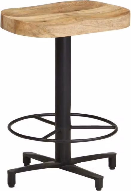 Set di 2 sgabelli da bar vidaXL in legno di mango e metallo marrone, Altezza: 52 cm