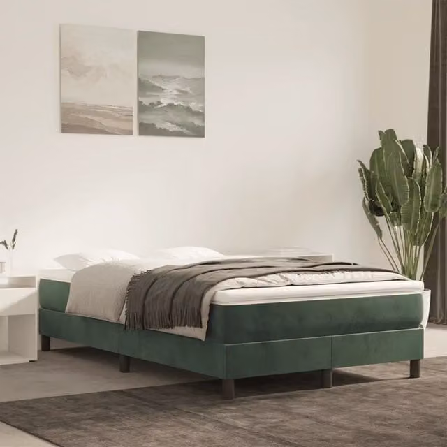Materasso a Molle-Materasso per letto Verde Scuro 120x220x20 cm in Velluto