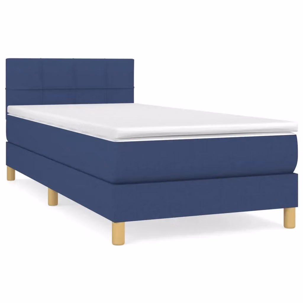 Letto Ibrido con Giroletto a Molle e Materasso vidaXL, Blu e Bianco, L 90 x P 200 cm – 2
