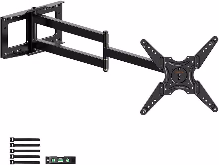 Supporto a muro estensibile con bracci articolati da 1219 mm - TV - Rotazione di 90 gradi, inclinazione regolabile, movimento completo per la TV