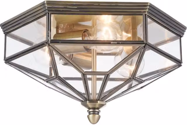 Plafoniera contemporanea Maytoni Zeil con 3 luci E27 in metallo bronzo e vetro trasparente – 1