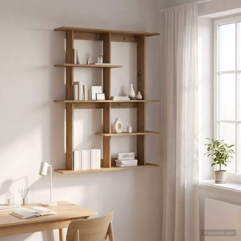 Scaffale da parete vidaXL in legno Rovere Artigianale, Marrone, L 102 x P 20 x H 130 cm