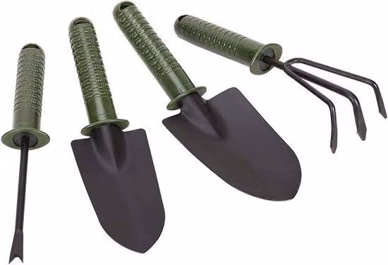 Set di attrezzi da giardino Famanu - Maniglie ergonomiche - 4 pezzi - Verde