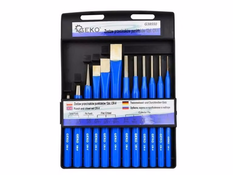 Set-kit punzoni e scalpelli, 12 pezzi Geko