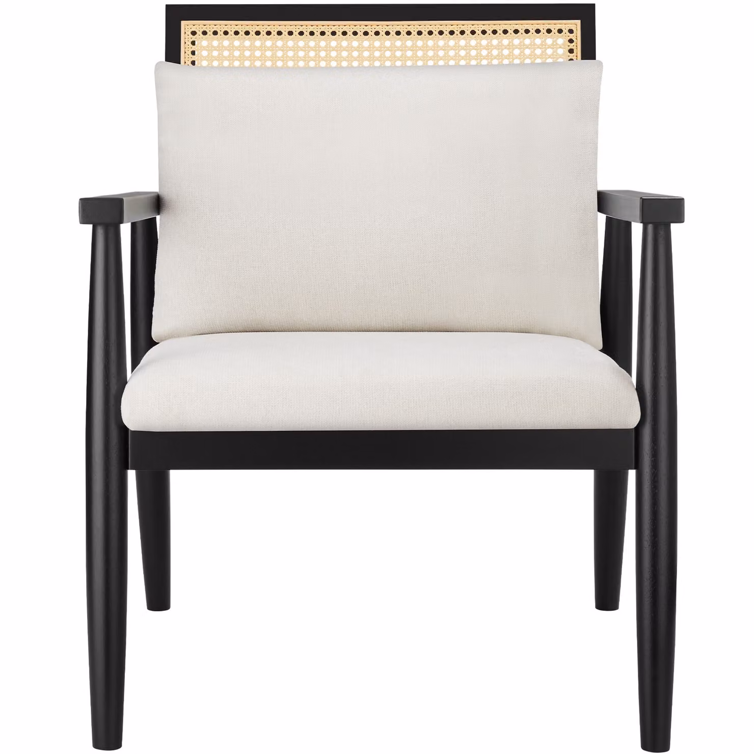 Poltrona da salotto TecTake GmbH con struttura in legno massiccio e braccioli, bianco e nero – 3