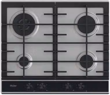 Piano cottura a gas da incasso Haier Serie 4 hahg6br4xh in acciaio inox con 4 fuochi, Larghezza: 59.5 cm
