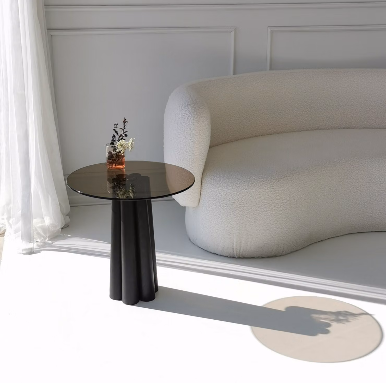 Skye Decor, Thales - Nero, Bronzo, Tavolino, 100% vetro temperato, Nero, 50 x 50 x 50 cm