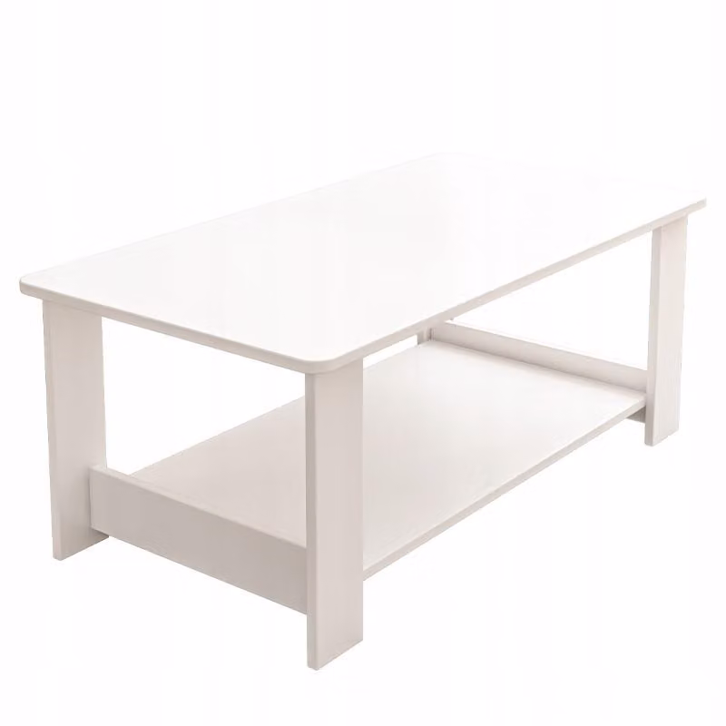 Tavolino bianco moderno con ripiano, salotto, loft, grande, 100 cm