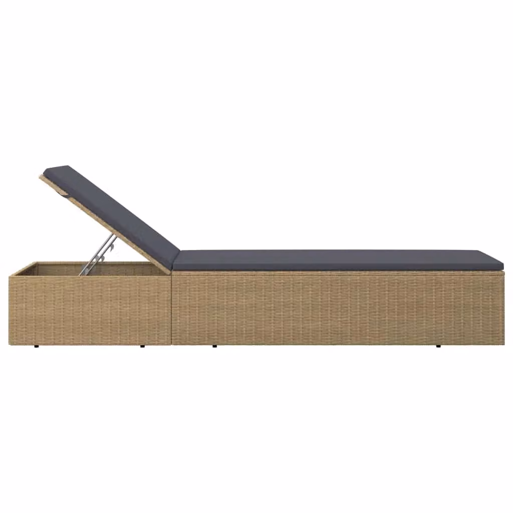 Lettino prendisole da giardino Outsunny in resina intrecciata e metallo, colori marrone e grigio scuro, con poggiatesta regolabile – 2