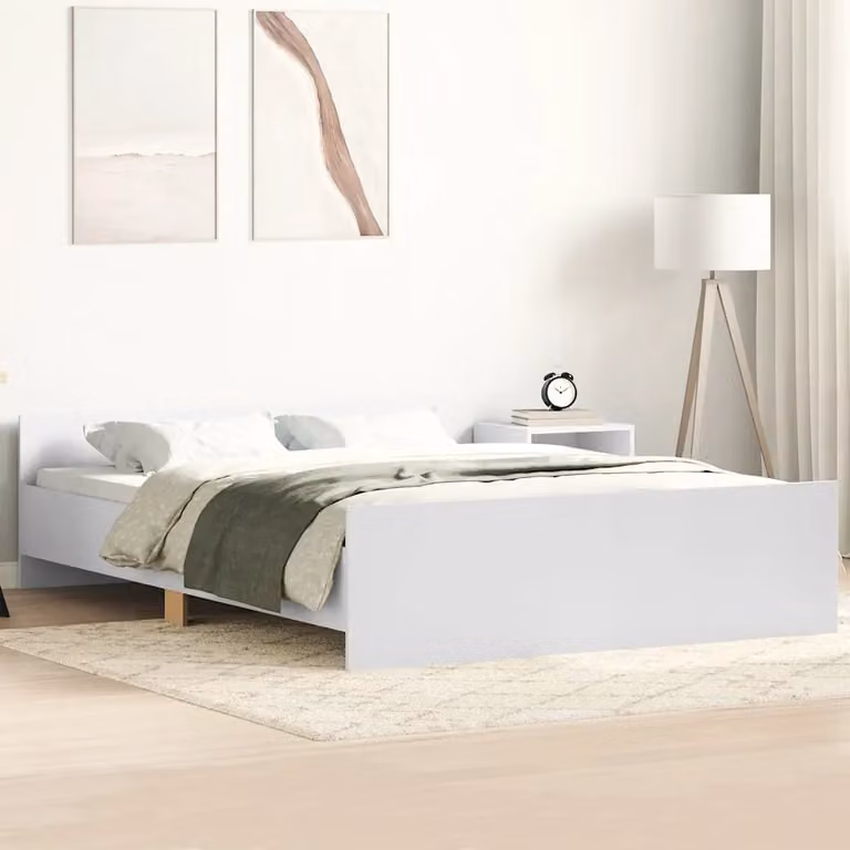 vidaXL Giroletto con Testiera e Pediera Bianco L 140 x P 200 cm