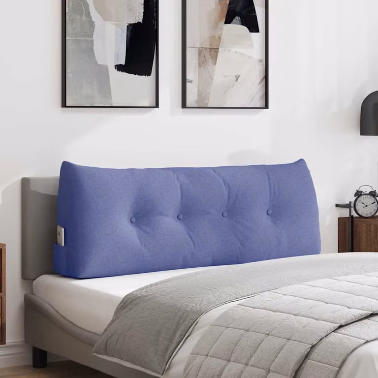 Cuscino per schiena ergonomico vidaXL blu jeans con rivestimento rimovibile L: 120 cm, P: 24 cm, H: 50 cm