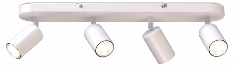 B.K.Licht I lampada spot a 4 fiamme I orientabile I girevole I GU10 I bianco opaco I senza lampadina