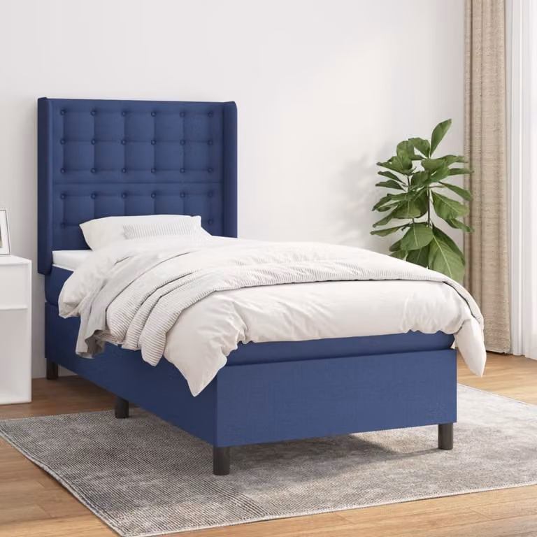 Maison Exclusive - Giroletto a Molle con Materasso Blu 90x200 cm inTessuto