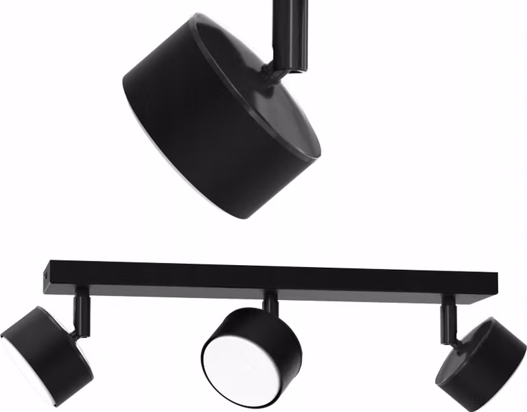 Lampada Da Soffitto A Led, Faretto Nero Gx53, Lampada Moderna Polacca A 3 Punti