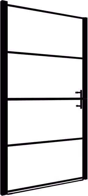 Porta per Doccia in Vetro Temperato 100x178 cm Nera CFW5839269