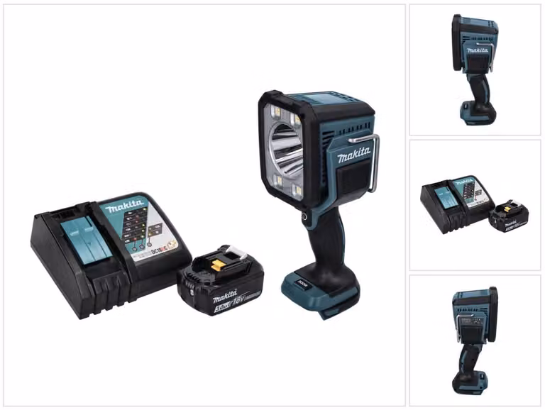 Makita DML 812 RF1 Torcia portatile ricaricabile a LED 18 V 1250 lm + 1x batteria ricaricabile 3,0 Ah + caricatore