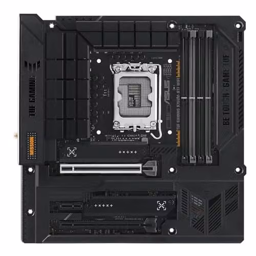ASUS TUF GAMING B760M-BTF WIFI Scheda madre Intel B760 (LGA 1700) mATX, DDR5, PCIe 5.0, M.2, Intel Wi-Fi 6, Realtek 2.5Gb Ethernet, DP, HDMI, USB 3.2 Gen 2x2 Type-C, USB 3.2 Gen 2 e Type-C, Aura Sync