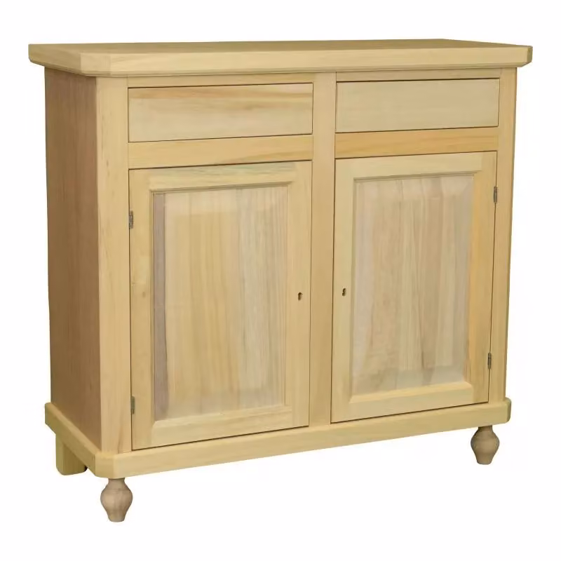 Madia credenza in legno di pino grezzo con 2 ante Mobili 2G L: 104 cm, P: 42 cm, H: 98 cm – 2