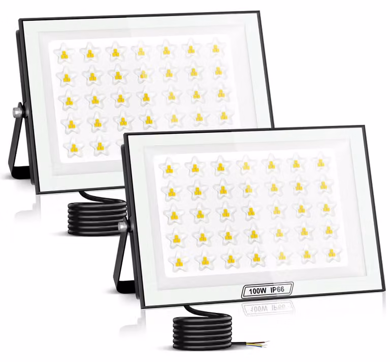 Fari a LED, 2 x 100W, 10.000 lumen, grado di protezione IP66, luce bianca fredda 6500K, per uso esterno