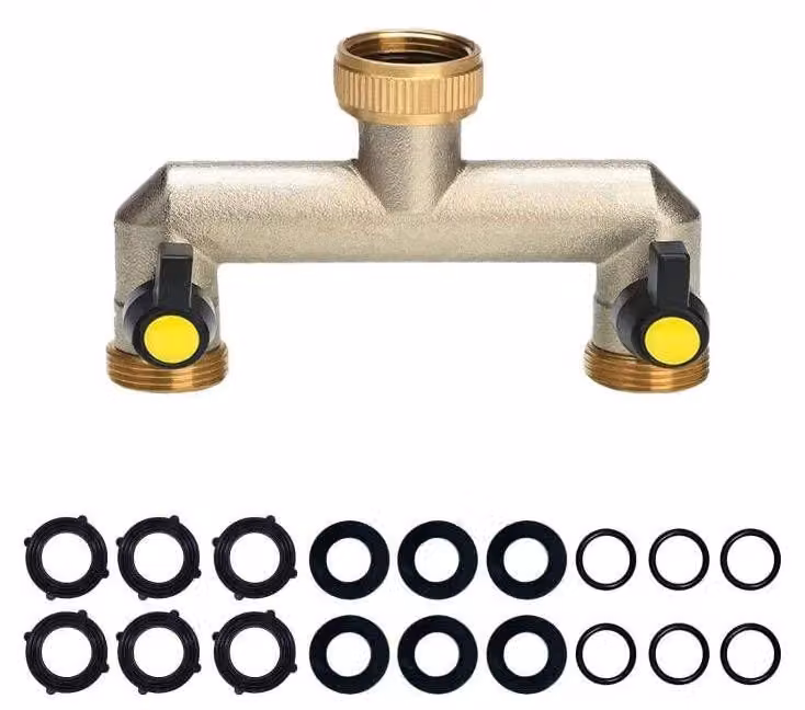 Omgoods - Divisore per rubinetto da giardino, a 2 uscite, con adattatore da 3/4"