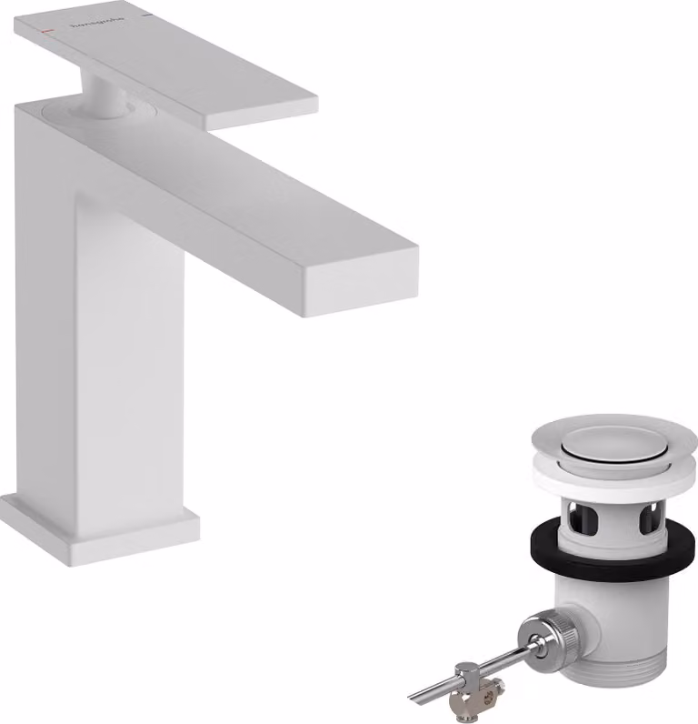 Mitigeur monocommande de lavabo hansgrohe Tecturis E 110, portée 144 mm, avec vidage, EcoSmart+, 73010700, 73010700