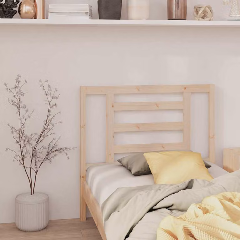 Testiera per letto moderna vidaXL in legno massello di pino non trattato L: 96 cm, P: 4 cm, H: 100 cm