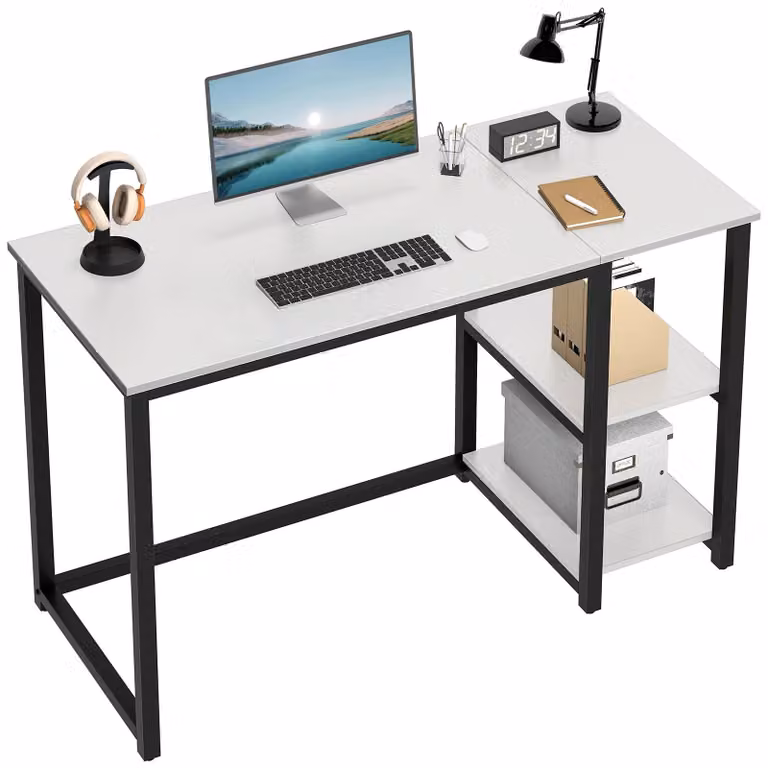 Solidchoice - Scrivania per computer, 120 cm, con 2 ripiani