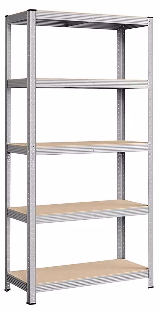 Scaffale per garage – scaffale regolabile in acciaio/legno – 180 x 90 x 40 cm