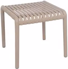 Tavolino da esterno moderno Amicasa PAMPLONA in polipropilene beige L/P/H: 44,8 x 44,8 x 40 cm