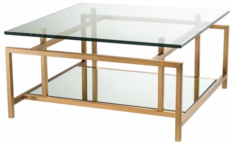 Tavolo da soggiorno Casa Padrino in ottone 70 x 70 x h. 35 cm - Tavolino