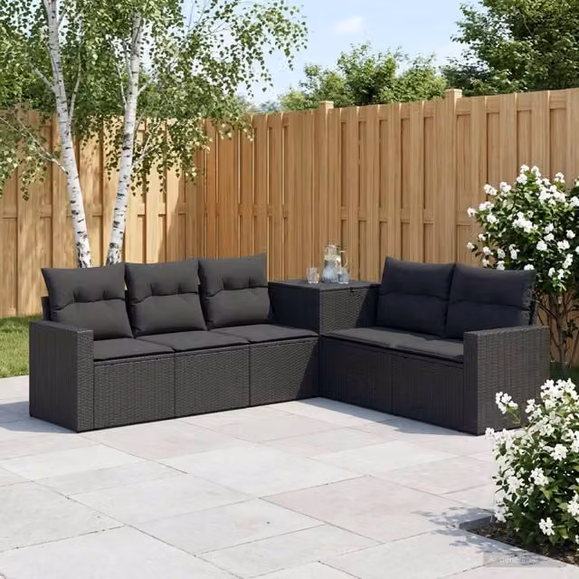 Set di divani 7 pz Nero 55 x 55 x 69 cm 3448774