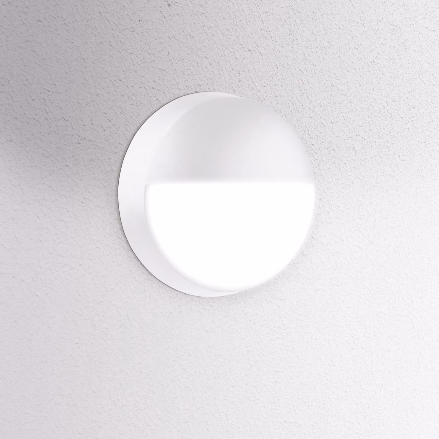 CENTURY Lampada da parete per esterni a LED rotonda OASI CCT 14W 3000/4000/6500K IP54 bianca 180°.