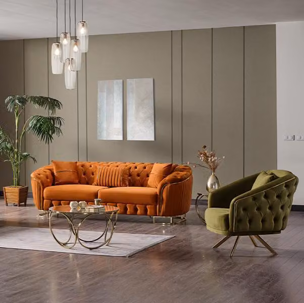Wohnzimmer Sofagarnitur Sessel Luxus Couch Set Sofa 3 Sitze Sessel Hochwertig