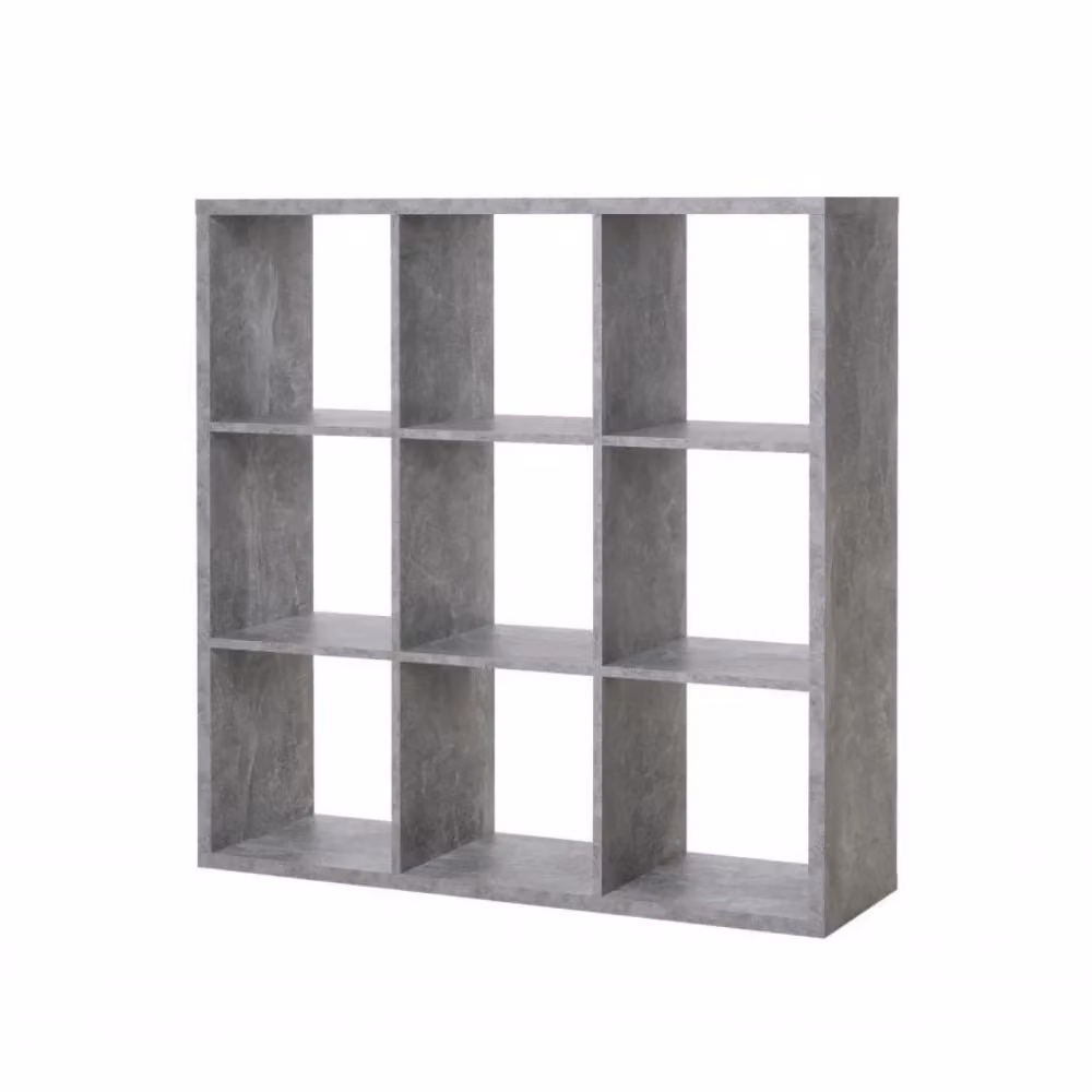 Libreria divisorio moderna GIORDANOSHOP in MDF grigio cemento L 107 cm x P 33 cm x H 107 cm – 2
