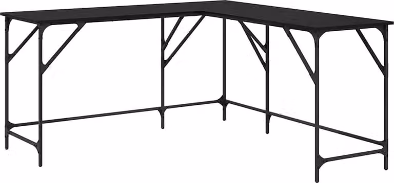 Scrivania Rovere Nero 149 x 149 x 75 cm Legno multistrato