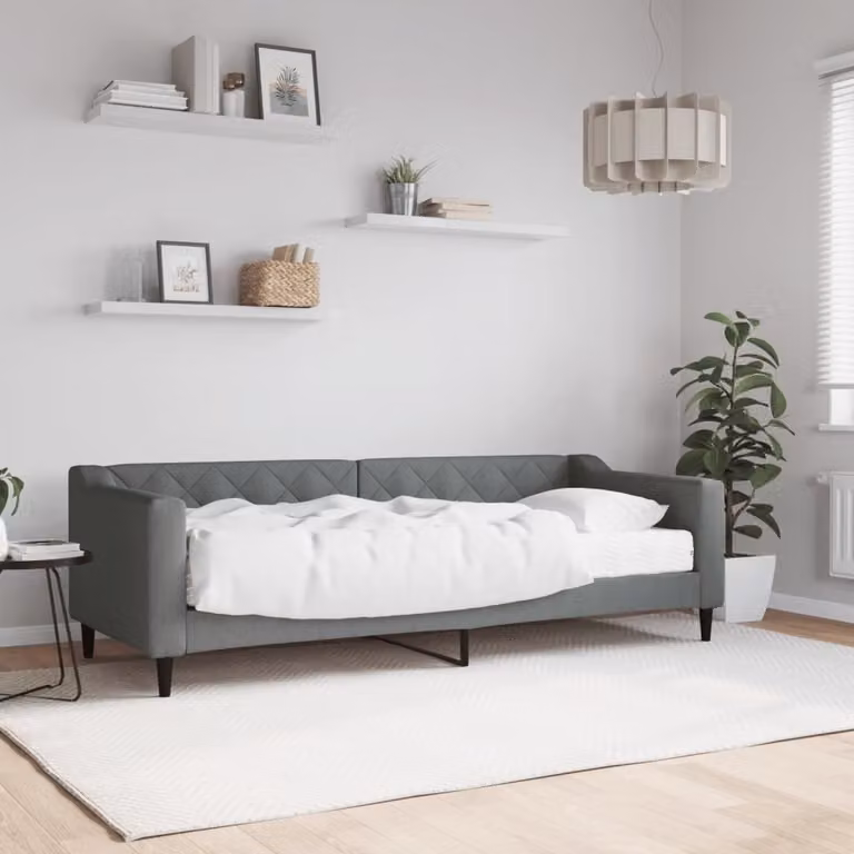 Maison Exclusive - Divano letto con materasso, grigio scuro, 80x200 cm, tessuto