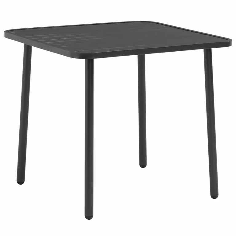 Set da Pranzo da Giardino 5 pz in Acciaio Grigio Scuro