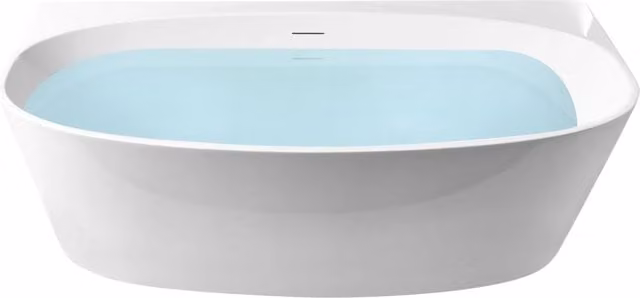 Vasca da bagno in acrilico ovale a filo parete 170 x 80 cm Bianca stile moderno