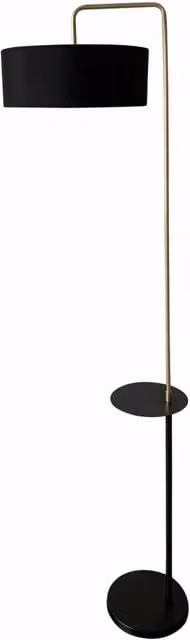 Lampada da terra Candellux Impact E27 nera con tavolino
